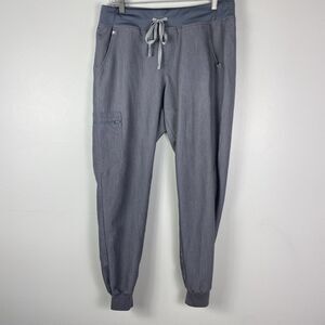 Figs Womens Medium Scrub Pants Jogger Gray Pocket Elastic Waist Medical